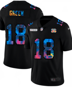 Cincinnati Cincinnati Bengals #18 A.J. Green Nike Multi-Color Black 2020 NFL Crucial Catch Vapor Untouchable Limited Jersey