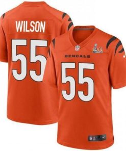 Cincinnati Cincinnati Bengals #55 Logan Wilson Orange Super Bowl LVI Patch Nike Alternate Game Jersey