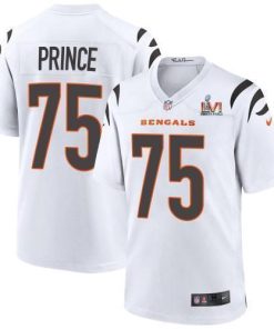 Cincinnati Cincinnati Bengals #75 Isaiah Prince White Super Bowl LVI Patch Nike Game Jersey