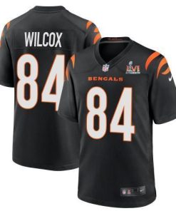 Cincinnati Cincinnati Bengals #84 Mitchell Wilcox Black Super Bowl LVI Patch Nike Game Jersey