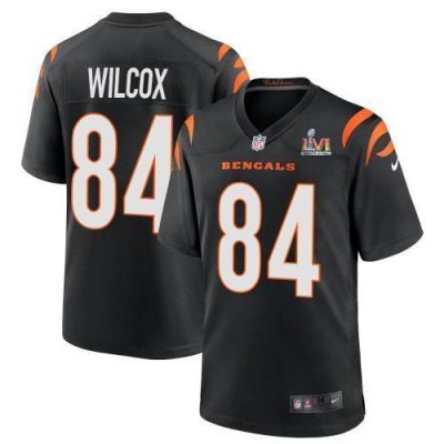 Cincinnati Cincinnati Bengals #84 Mitchell Wilcox Black Super Bowl LVI Patch Nike Game Jersey