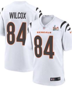 Cincinnati Cincinnati Bengals #84 Mitchell Wilcox White Super Bowl LVI Patch Nike Game Jersey