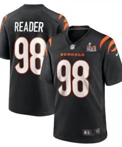 Cincinnati Cincinnati Bengals #98 D.J. Reader Black Super Bowl LVI Patch Nike Game Jersey