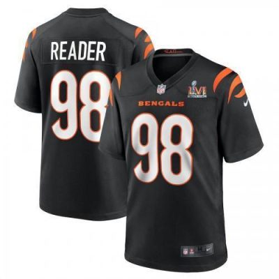 Cincinnati Cincinnati Bengals #98 D.J. Reader Black Super Bowl LVI Patch Nike Game Jersey