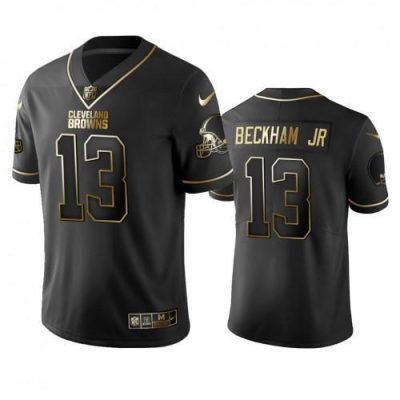 Cleveland Browns #13 Odell Beckham Jr Stitched NFL Vapor Untouchable Limited Black Golden Jersey
