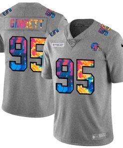 Cleveland Browns #95 Myles Garrett Nike Multi-Color 2020 NFL Crucial Catch NFL Jersey Greyheather