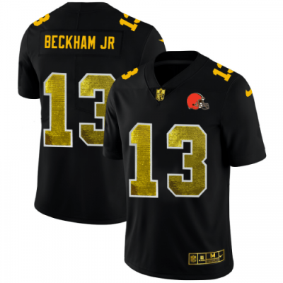 Cleveland Cleveland Browns #13 Odell Beckham Jr. Black Nike Golden Sequin Vapor Limited NFL Jersey