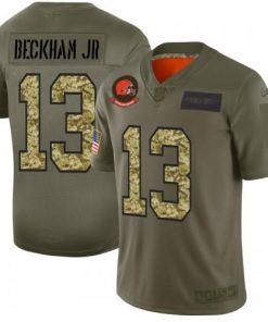 Cleveland Cleveland Browns #13 Odell Beckham Jr. Nike 2019 Olive Camo Salute To Service Limited NFL Jersey