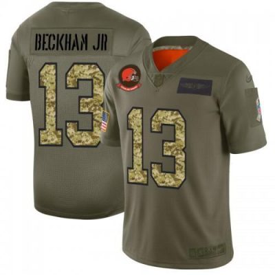 Cleveland Cleveland Browns #13 Odell Beckham Jr. Nike 2019 Olive Camo Salute To Service Limited NFL Jersey