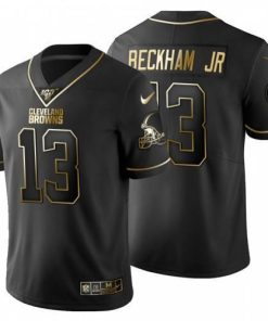 Cleveland Cleveland Browns #13 Odell Beckham Jr. Nike Black Golden Limited NFL 100 Jersey