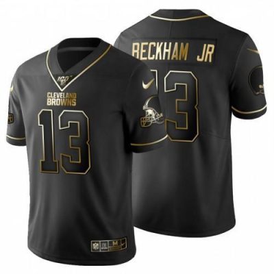 Cleveland Cleveland Browns #13 Odell Beckham Jr. Nike Black Golden Limited NFL 100 Jersey