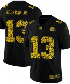 Cleveland Cleveland Browns #13 Odell Beckham Jr. Nike Leopard Print Fashion Vapor Limited NFL Jersey Black