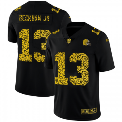 Cleveland Cleveland Browns #13 Odell Beckham Jr. Nike Leopard Print Fashion Vapor Limited NFL Jersey Black