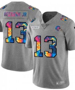 Cleveland Cleveland Browns #13 Odell Beckham Jr. Nike Multi-Color 2020 NFL Crucial Catch NFL Jersey Greyheather