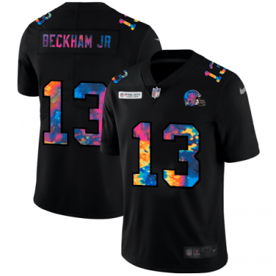 Cleveland Cleveland Browns #13 Odell Beckham Jr. Nike Multi-Color Black 2020 NFL Crucial Catch Vapor Untouchable Limited Jersey