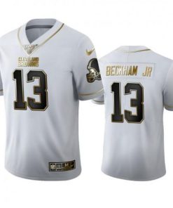 Cleveland Cleveland Browns #13 Odell Beckham Jr. Nike White Golden Edition Vapor Limited NFL 100 Jersey