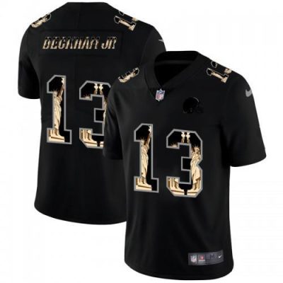 Cleveland Cleveland Browns #13 Odell Beckham Jr Carbon Black Vapor Statue Of Liberty Limited NFL Jersey