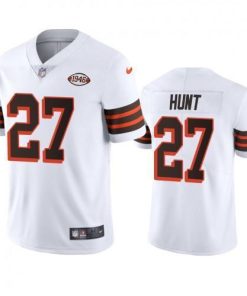 Cleveland Cleveland Browns #27 Kareem Hunt Nike 1946 Collection Alternate Vapor Limited NFL Jersey - White