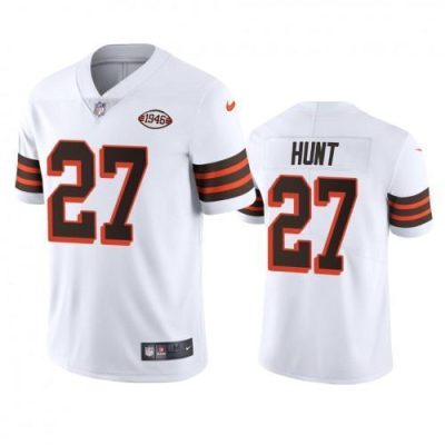 Cleveland Cleveland Browns #27 Kareem Hunt Nike 1946 Collection Alternate Vapor Limited NFL Jersey - White