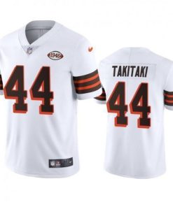 Cleveland Cleveland Browns #44 Sione Takitaki Nike 1946 Collection Alternate Vapor Limited NFL Jersey - White