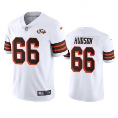 Cleveland Cleveland Browns #66 James Hudson Nike 1946 Collection Alternate Vapor Limited NFL Jersey - White