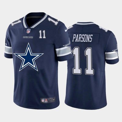 Dallas Cowboys #11 Micah Parsons Navy Blue Nike Big Team Logo Player Vapor Limited NFL Jersey