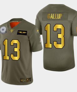 Dallas Cowboys #13 Michael Gallup Nike Olive Gold 2019 Salute To Service Limited NFL 100 Jersey