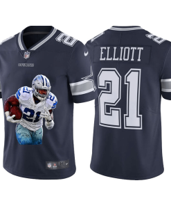Dallas Cowboys #21 Ezekiel Elliott Nike Player Signature Moves Vapor Limited NFL Jersey Navy Blue