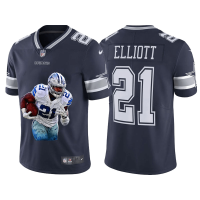 Dallas Cowboys #21 Ezekiel Elliott Nike Player Signature Moves Vapor Limited NFL Jersey Navy Blue