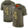 Dallas Cowboys #4 Dak Prescott Nike 2019 Olive Camo Salute To Service Limited NFL Jersey