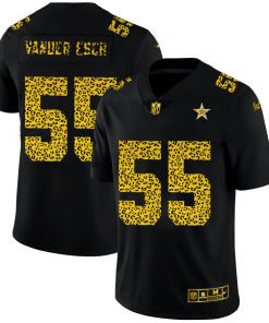 Dallas Cowboys #55 Leighton Vander Esch Nike Leopard Print Fashion Vapor Limited NFL Jersey Black