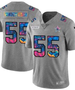 Dallas Cowboys #55 Leighton Vander Esch Nike Multi-Color 2020 NFL Crucial Catch NFL Jersey Greyheather