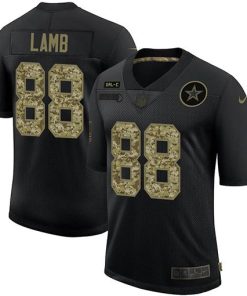 Dallas Cowboys #88 CeeDee Lamb Nike 2020 Salute To Service Camo Limited NFL Jersey Black