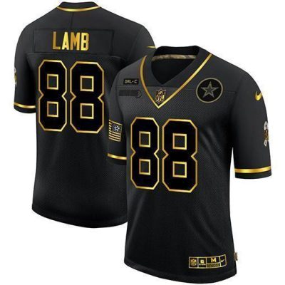 Dallas Cowboys #88 CeeDee Lamb Nike 2020 Salute To Service Golden Limited NFL Jersey Black