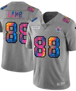 Dallas Cowboys #88 CeeDee Lamb Nike Multi-Color 2020 NFL Crucial Catch NFL Jersey Greyheather