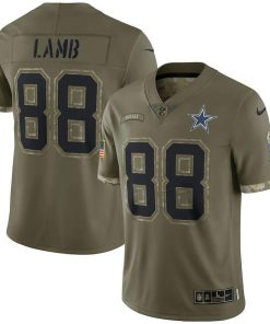Dallas Cowboys #88 Ceedee Lamb Nike 2022 Salute To Service Limited Jersey - Olive