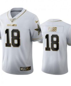 Dallas Cowboys #18 Randall Cobb Nike White Golden Edition Vapor Limited NFL 100 Jersey
