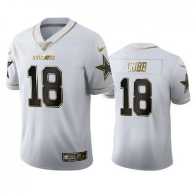 Dallas Cowboys #18 Randall Cobb Nike White Golden Edition Vapor Limited NFL 100 Jersey