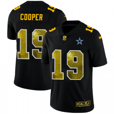 Dallas Cowboys #19 Amari Cooper Black Nike Golden Sequin Vapor Limited NFL Jersey