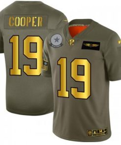 Dallas Cowboys #19 Amari Cooper NFL Nike Olive Gold 2019 Salute to Service Limited Jersey