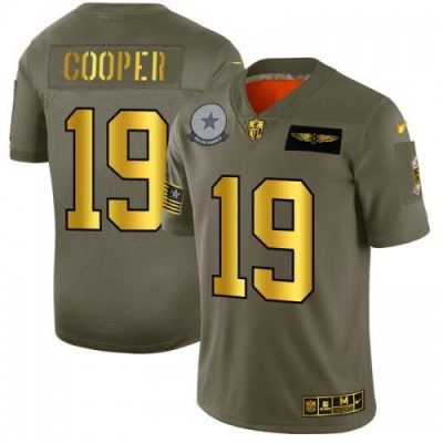 Dallas Cowboys #19 Amari Cooper NFL Nike Olive Gold 2019 Salute to Service Limited Jersey