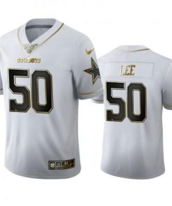 Dallas Cowboys #50 Sean Lee Nike White Golden Edition Vapor Limited NFL 100 Jersey