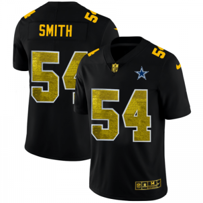 Dallas Cowboys #54 Jaylon Smith Black Nike Golden Sequin Vapor Limited NFL Jersey