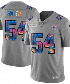 Dallas Cowboys #54 Jaylon Smith Nike Multi-Color 2020 NFL Crucial Catch NFL Jersey Greyheather
