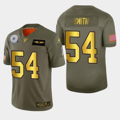 Dallas Cowboys #54 Jaylon Smith Nike Olive Gold 2019 Salute to Service Limited NFL 100 Jersey