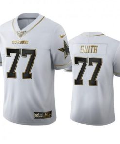 Dallas Cowboys #77 Tyron Smith Nike White Golden Edition Vapor Limited NFL 100 Jersey