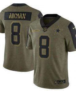Dallas Cowboys #8 Troy Aikman Olive Nike 2021 Salute To Service Limited Player Jersey