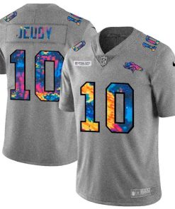 Denver Broncos #10 Jerry Jeudy Nike Multi-Color 2020 NFL Crucial Catch NFL Jersey Greyheather