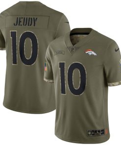 Denver Broncos #10 Jerry Jeudy Nike 2022 Salute To Service Limited Jersey - Olive