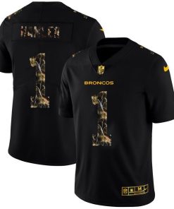 Denver Broncos #1 KJ Hamler Black Nike Flocked Lightning Vapor Limited NFL Jersey